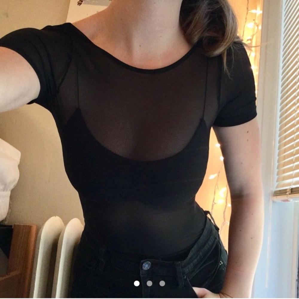 Black mesh bodysuit